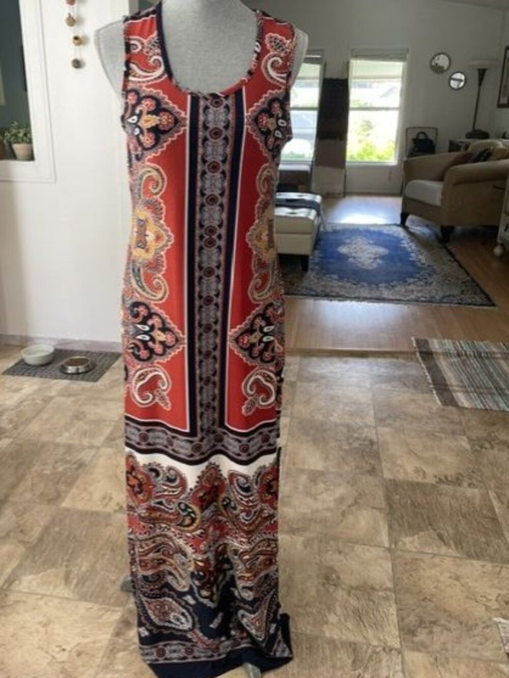 Olivia Matthew's Long Summer Dress Made In USA Size M
